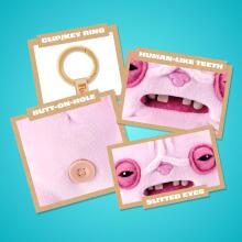 Fuggler Alley Cat Keyring Art.299879 Брелок  забавный уродливый монстр, коллекционная плюшевая игрушка РАНДОМ,1 шт