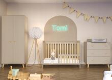 Bebe Basic Bedding Wood Set Tomi Art.43655 Cashmere Комплект детской мебели  кровать + комод