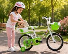 Esperia Kids Bike Panda White/Green 14' Art.9770 Laste jalgratas täispuhutavate rataste ja terasraamiga