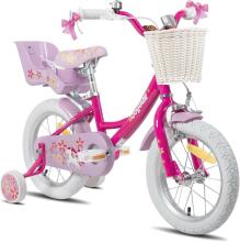 Glerc Kids Bike Wheels Collas 14'  Art.72708 Peach Children's two-wheeled bicycle with additional wheels