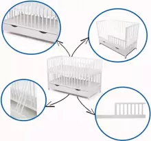 Elf Bed Arco Drawer Art.73281 White Puidust beebivoodi hoiuruumiga (120x60 cm)