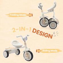 UBRAVOO Baby Tricycle Art.76891  Laste kolmerattaline, kokkupandav väikelapse kolmerattaline pedaalidega