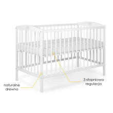 La Bebe™ Kids Wood Cot Tomi 18 Art.92456 White  Laste puidust võrevoodi 120x60 cm