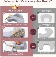 Momcozy Memory Foam Nursing Pillow with Safety Border Art.98811 Grey Ergonomic nursing pillow made of memory foam with a protective side