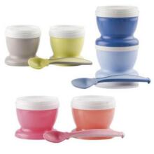 Thermobaby 1659/46 Emeraude decorated section plates with spoon
